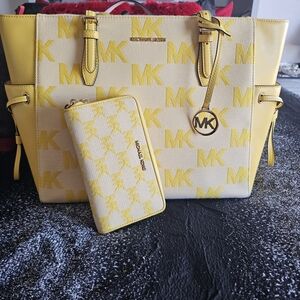 Michael Kors Yellow and Cream Tote Bag Only